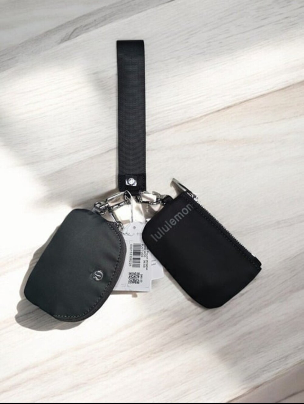 lululemon athletica Black and Gray RARE Color Dual Wristlet Pouch